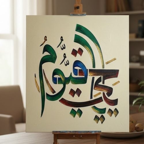 Ya Hayyu Ya Kayyum Stencil Şablon