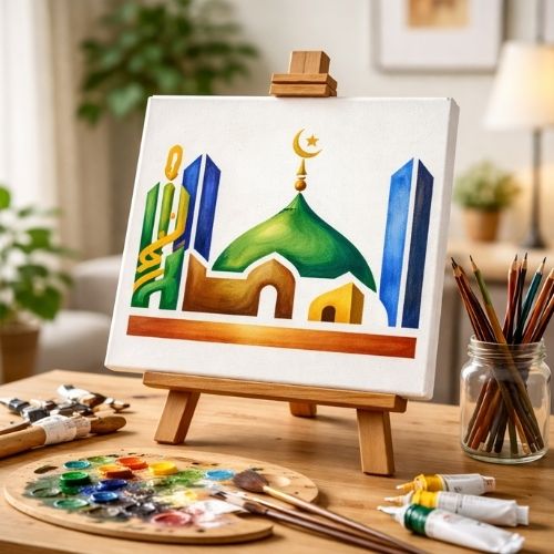 Elhamdülillah Kufi Stencil Şablon