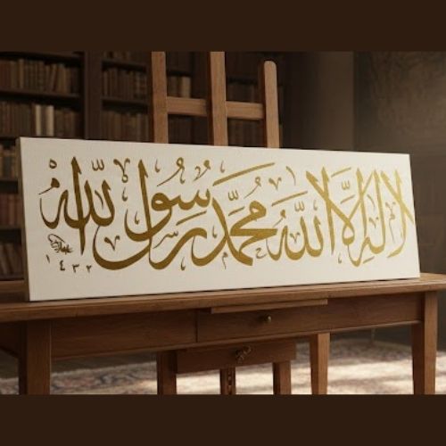 Kelime-i Tevhid Hat Sanatı Stencil Şablon