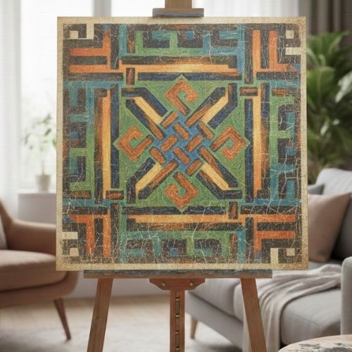 Elhamdülillah Kufi Deseni Stencil Şablon