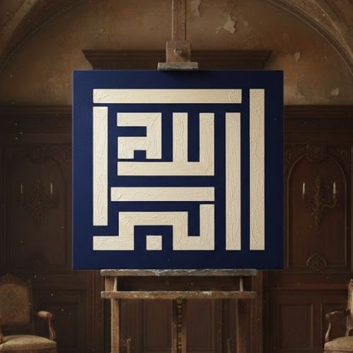 Allahu Ekber Kufi Stencil Şablon