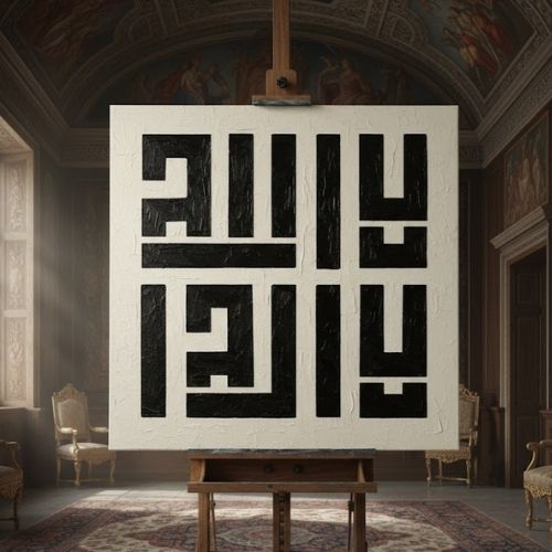 Lâ ilahe illallah Kufi Stencil Şablon