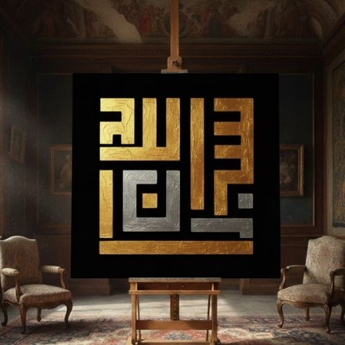 Sübhanallah Kufi Deseni Stencil Şablon