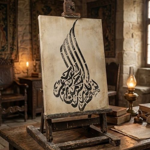 Besmele Hat Sanatı Stencil Şablon