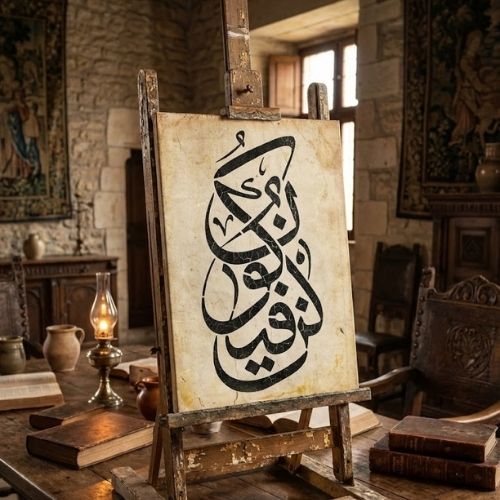 Kûn Fe Yekûn Hat Sanatı İslami Stencil Şablon