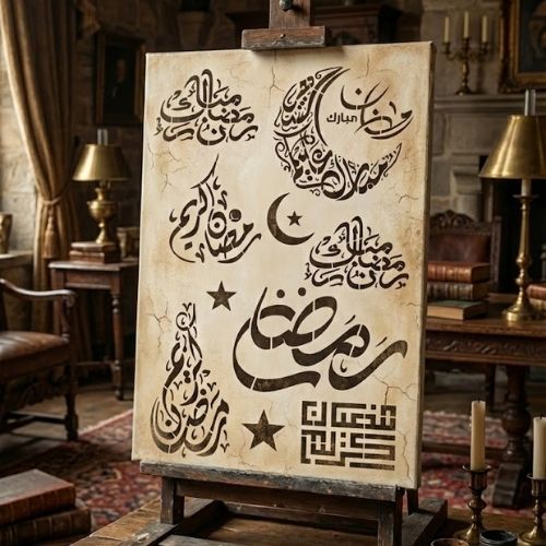 Ramazan Deseni Stencil Şablon