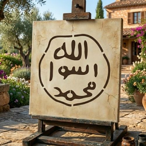 Peygamber Mührü Stencil Şablon