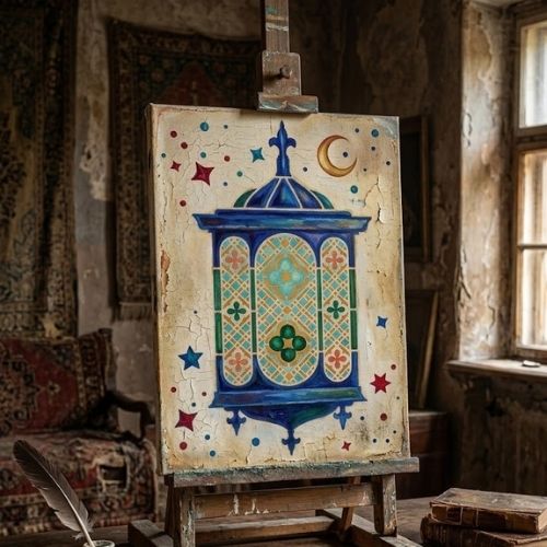 Ramazan Feneri Stencil Şablon