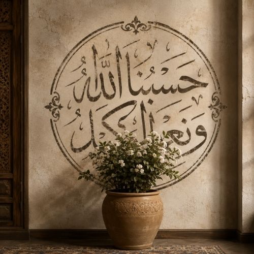 Hasbiyallahu ve Ni’mel Vekîl Stencil Şablon