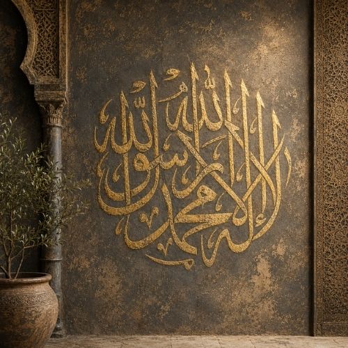 Kelime-i Şehadet Stencil Şablon
