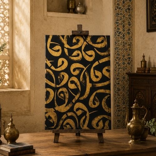 Vav Hat Sanatı Deseni Stencil Şablon