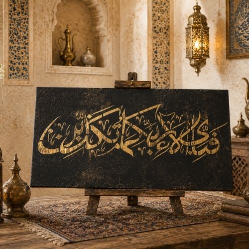 Rahmân Suresi 13. ayet - Hat Sanatı Stencil Şablon