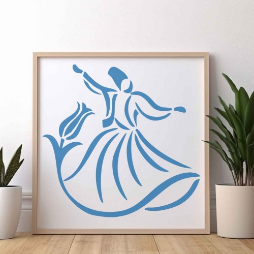 Semazen Deseni Stencil Şablon