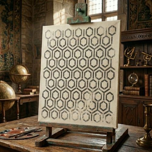 Petek Deseni Duvar Boyama Stencil Şablon