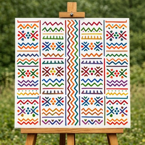 Etnik Afrika Deseni Stencil Şablon