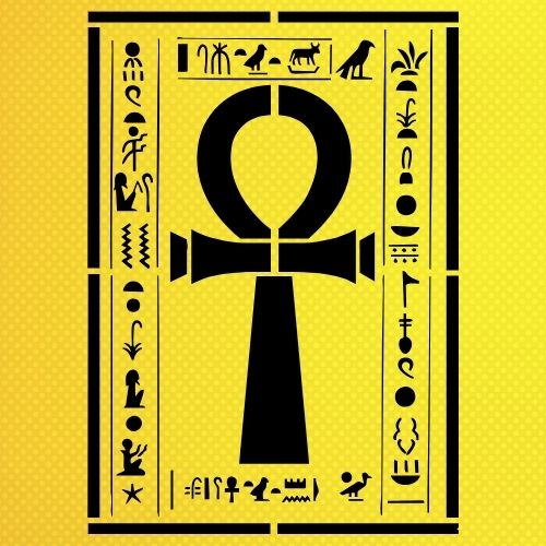 Antik Mısır Figürleri Stencil Şablon