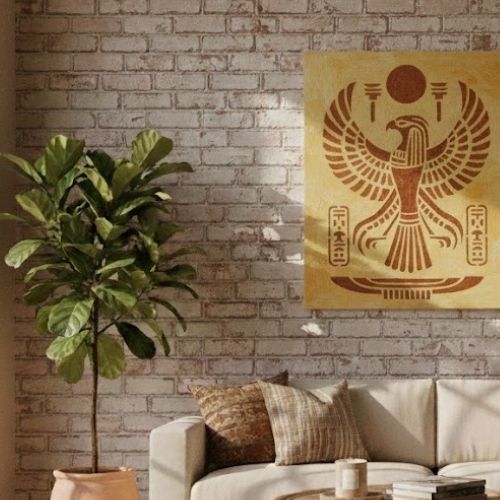 Antik Mısır Horus Deseni Stencil Şablon