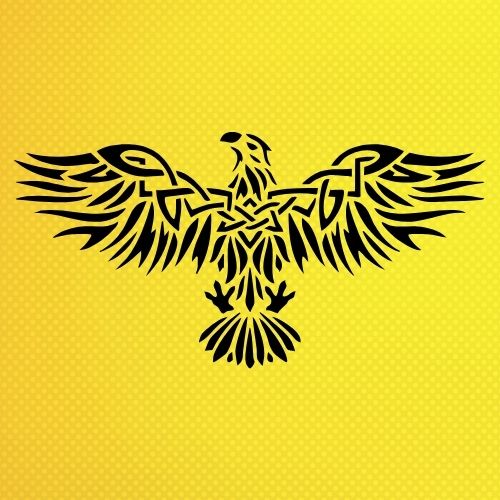 Kelt Kartalı Etnik Desen Stencil Şablon