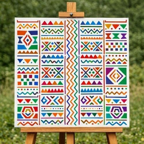 Etnik Desen Dekoratif Stencil Şablon