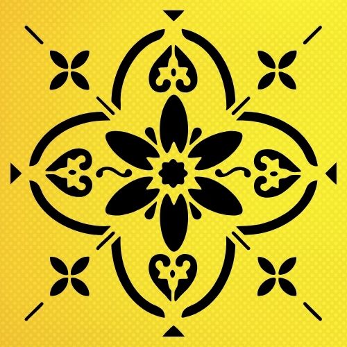 Fayans Deseni Stencil Şablon