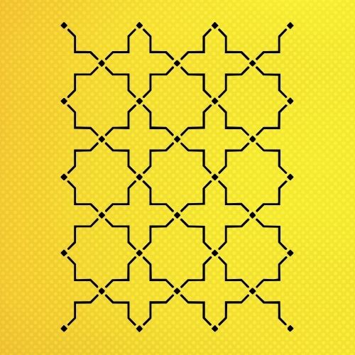 Geometrik Desen Stencil Şablon