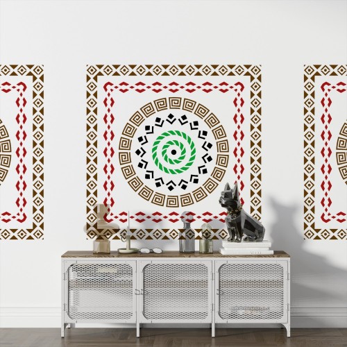 Tribal Desen Geometrik Stencil Şablon