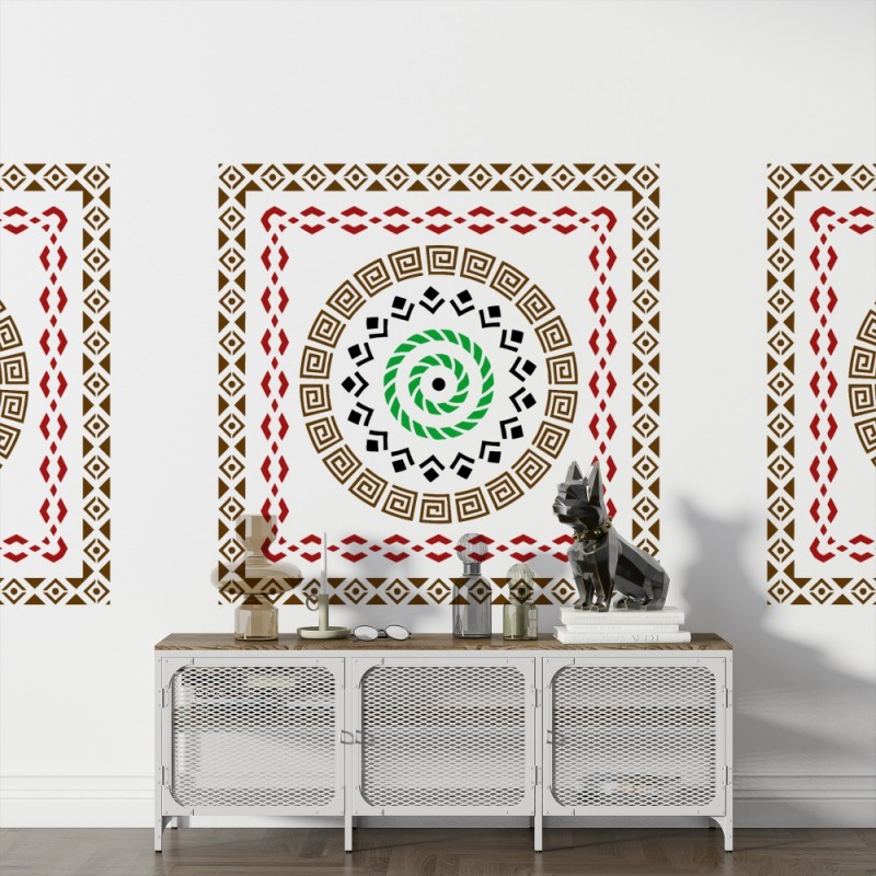 Tribal Desen Geometrik Stencil Şablon