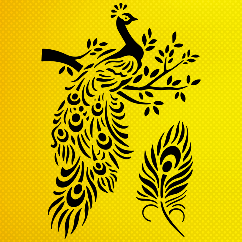 Tavus Kuşu Stencil Tavus Kuşu Stencil