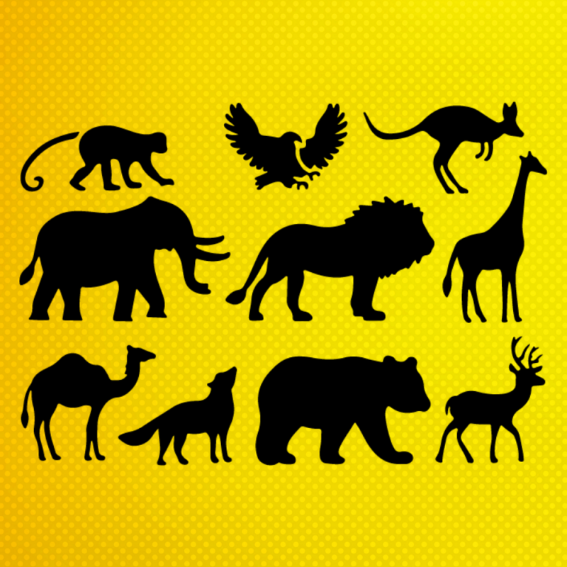 Safari Afrika Hayvanları Stencil Şablon Safari Afrika Hayvanları Stencil Şablon