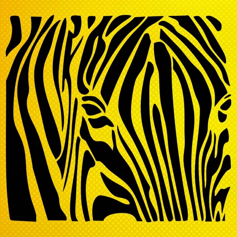 Zebra Deseni Stencil Şablon Zebra Deseni Stencil Şablon