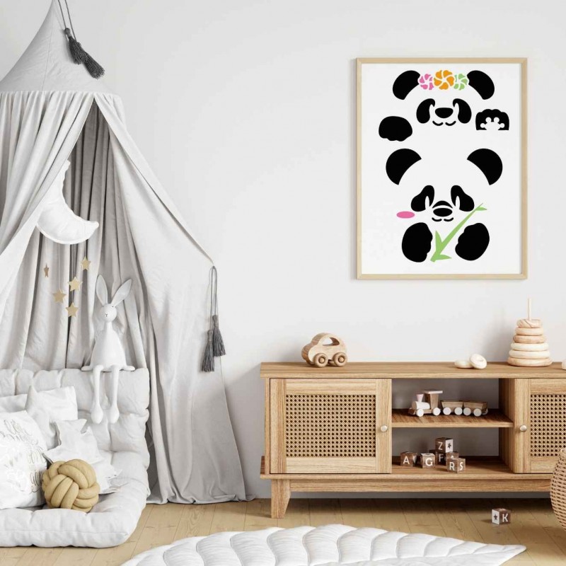 Panda Stencil Şablon Panda Stencil Şablon