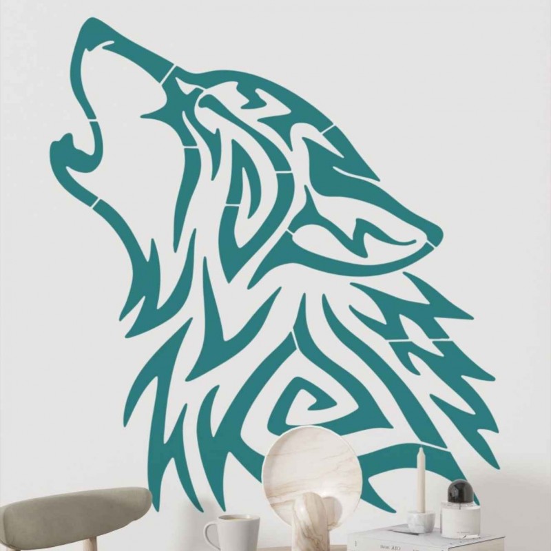 Uluyan Kurt Deseni Stencil Şablon Uluyan Kurt Deseni Stencil Şablon