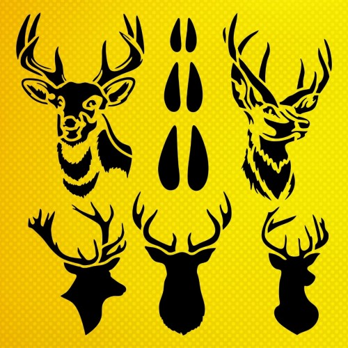 Geyik Deseni Stencil Şablon