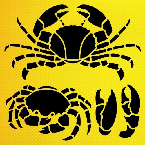 Yengeç Stencil Şablon Yengeç Stencil Şablon