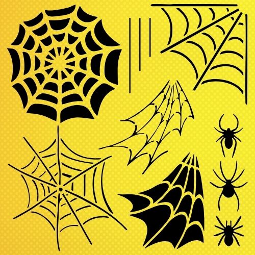 Örümcek Ağı Stencil Şablon