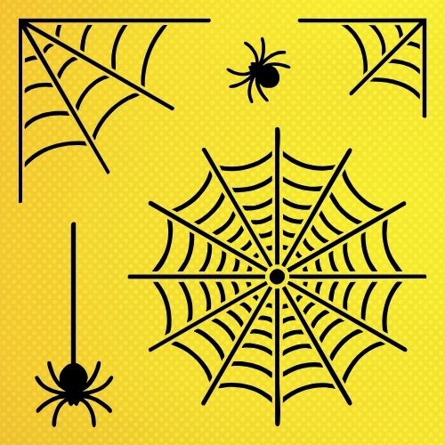 Örümcek Ağı ve Tasarımları Stencil Şablon