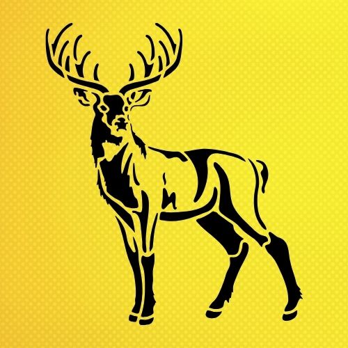 Geyik Tasarımı Stencil Şablon