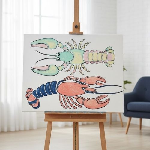 Istakoz Deseni Stencil Şablon