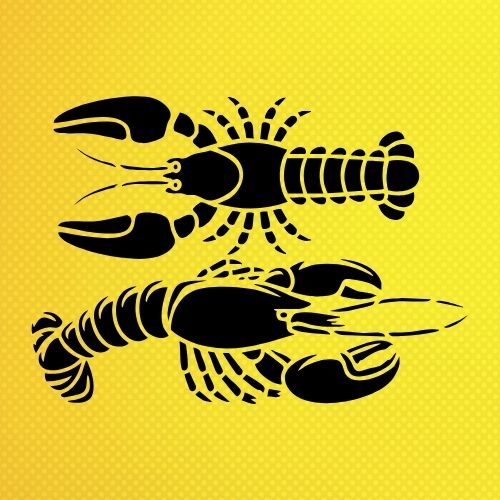 Istakoz Deseni Stencil Şablon