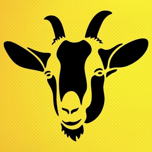 Keçi Kafası Stencil Şablon