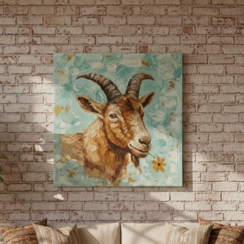 Keçi Kafası Deseni Stencil Şablon