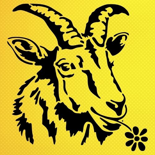 Keçi Kafası Deseni Stencil Şablon