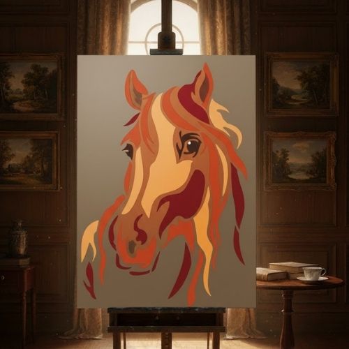 At Figürü Stencil Şablon