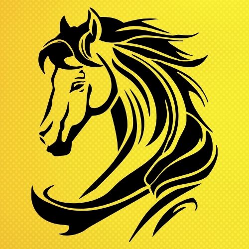 At Kafası Deseni Stencil Şablon