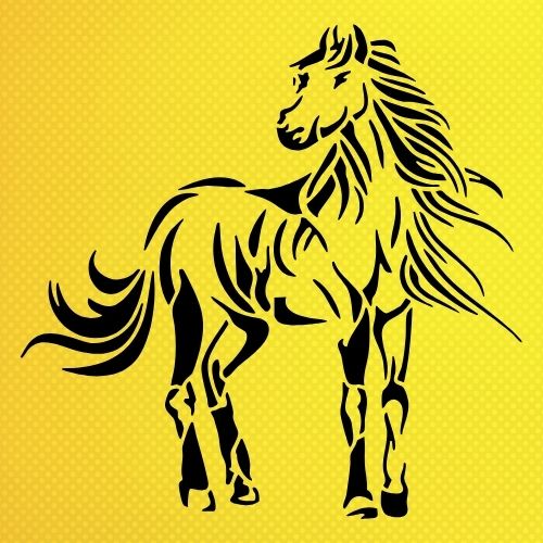 At Deseni Stencil Şablon