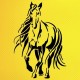 Koşan At Silüeti Stencil Şablon