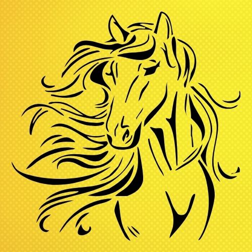 At Deseni Stencil Şablon