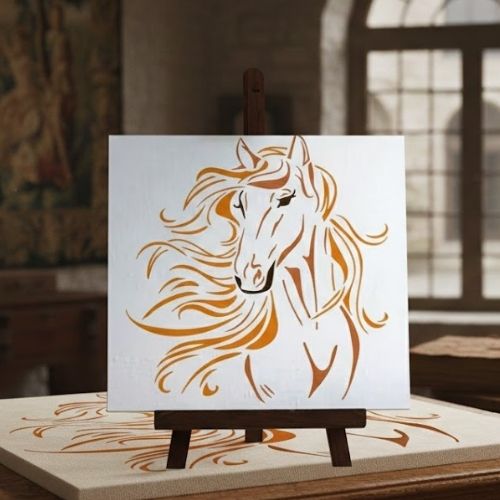 At Deseni Stencil Şablon