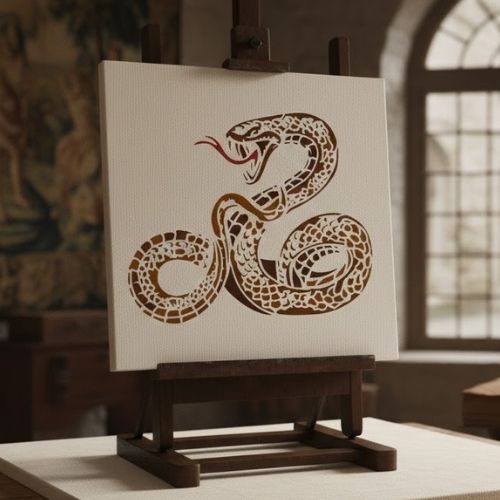 Yılan Deseni Stencil Şablon