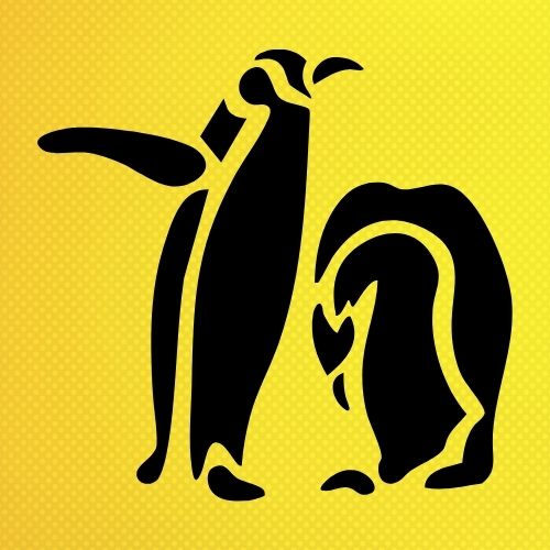 Penguen Deseni Stencil Şablon